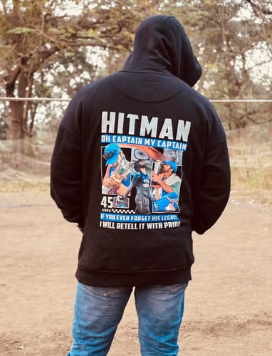 Customer photo review of Rohit-Aka-Hitman 45-Unisex Oversized Hoodie-Limited Edition