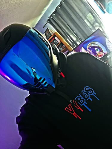 Customer photo review of Drip Smile Motorcycle Hoodie