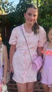 Customer photo review of MILLY Floral Diamond Button Dress next day delivery
