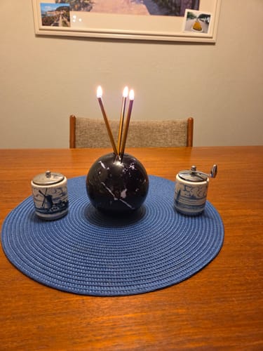 Customer photo review of Neva Black Marble Vase