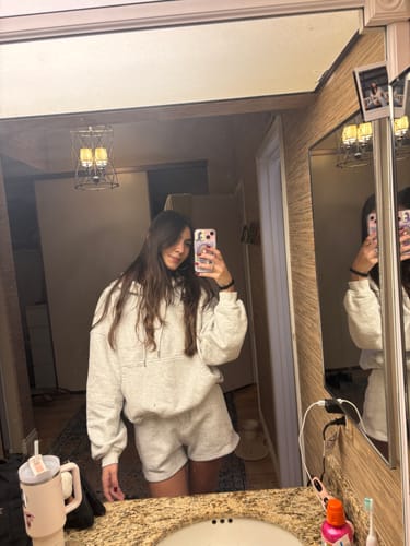 Customer photo review of Wide Leg Sweat Shorts