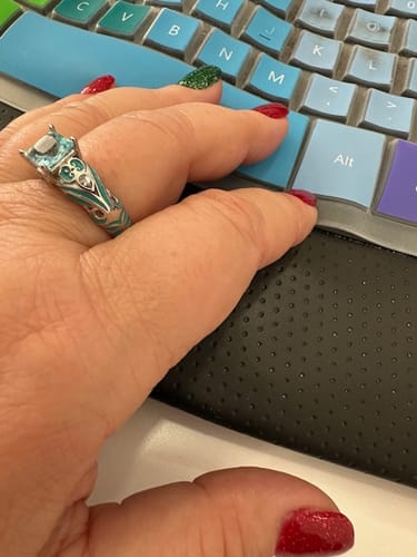 Customer photo review of Rosemary's Loyalty Ring - Aquamarine