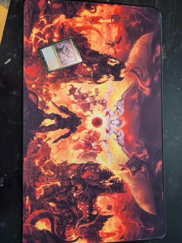 Customer photo review of Custom Playmat (24" x 14")