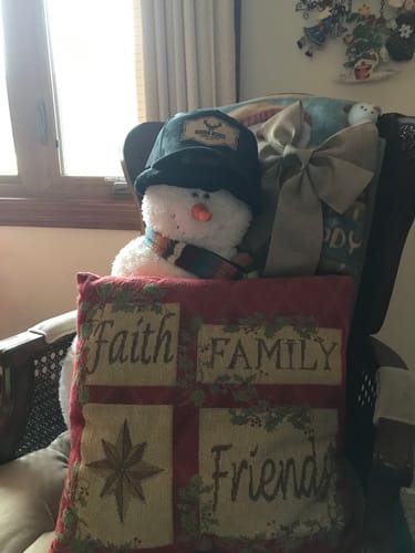Customer photo review of Custom Leather Patch Hats Richardson CAMO Laser Engraved