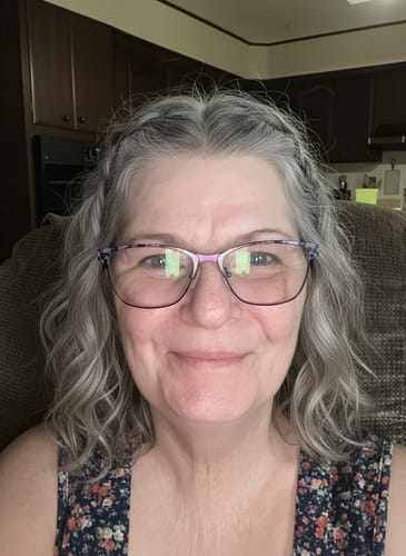 A close-up selfie of the reviewer showing the results on her skin after using the Seranova Micro Infusion System.