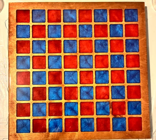 Customer photo review of 15.5x15.5" Chessboard 1 Wood Shape Blank - 1/2" Thick