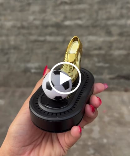 Customer video review of Solar Powered Soccer-Themed Car Air Freshener