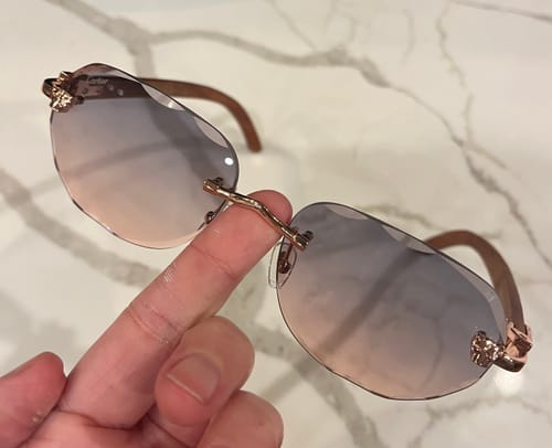 Customer photo review of PANTHÈRE RIMLESS GEOMETRIC FRAME SUNGLASSES 533152 IN METAL