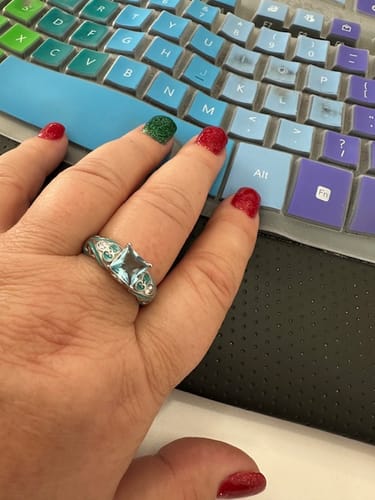 Customer photo review of Rosemary's Loyalty Ring - Aquamarine