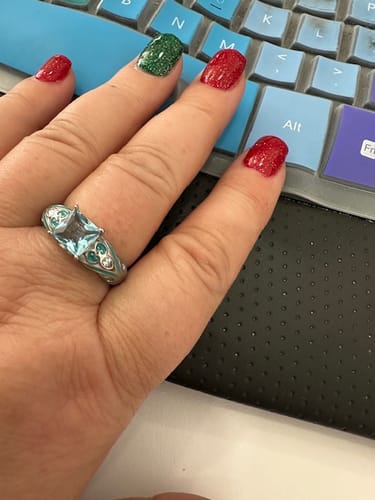 Customer photo review of Rosemary's Loyalty Ring - Aquamarine