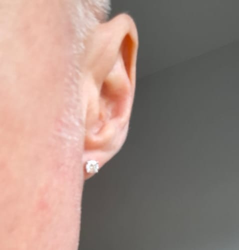 Customer photo review of MOISSANITE DIAMOND STUDS. - 5MM