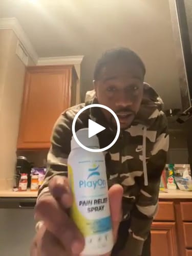 Customer video review of PlayOn Pain Relief Spray