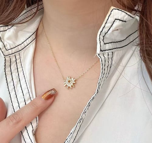 Customer photo review of Sunflare Bloom Pendant