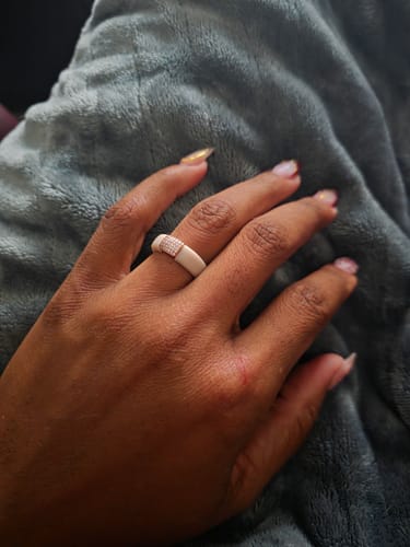 Customer photo review of New! Silicone Ring with Metal and Stones