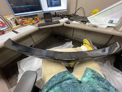 Customer photo review of 2009-2014 acura TL carbon fiber trunk spoiler.