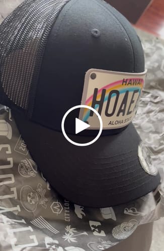 Customer video review of Hawaii Plate Hat