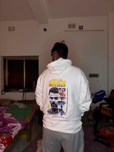 Customer photo review of King Kohli Legacy 18-Unisexx Oversized Hoodie Limited Edition