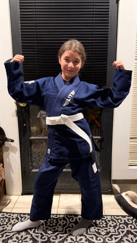 Customer photo review of Core Navy Brazilian Jiu Jitsu Kids BJJ Gi