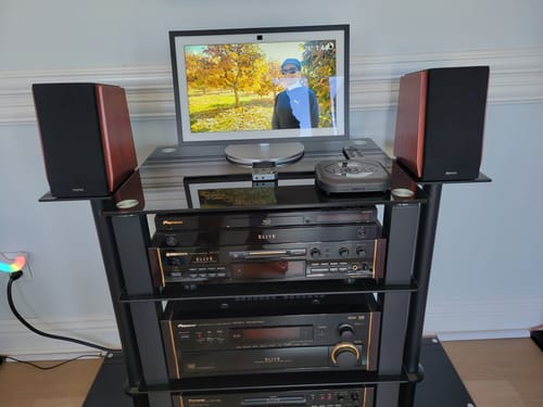 Customer photo review of R1700BTs Active Bluetooth Bookshelf Speakers