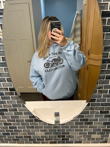 Customer photo review of I'm Just A Girl Hoodie