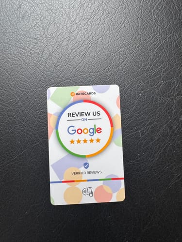 Customer photo review of Google Review Card - RATECARDS™