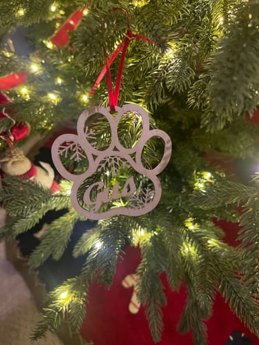 Customer photo review of Personalized Pet Christmas Ornament
