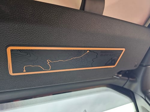 Customer photo review of Sun Visor Decal Set – Covers OEM Warning Labels | Driver + Passenger Pair