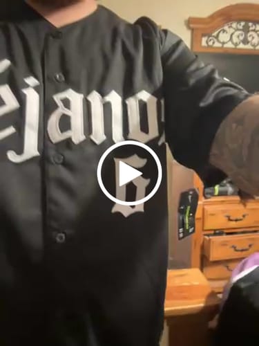 Customer video review of Men's Texas Rangers Josh Jung #6 Black Player Jersey