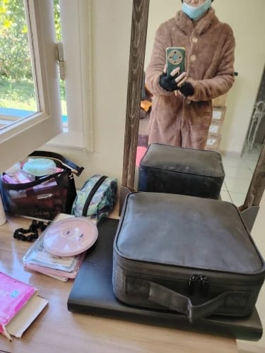 Customer photo review of Fashion Trend Autumn and Winter Press-pleated Printed Turn-collar Long-sleeved Shirt Two-piece Furry Coat