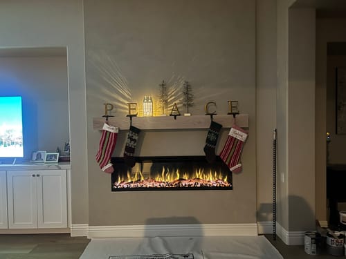 Customer photo review of White Oak Fireplace Mantel
