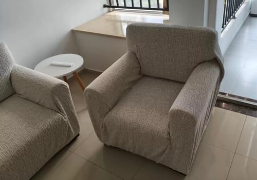 Customer photo review of Cotton Soft Sofa Protector - Pet & Scratch Resistant Slipcover, Easy Wash Durable Furniture Cover