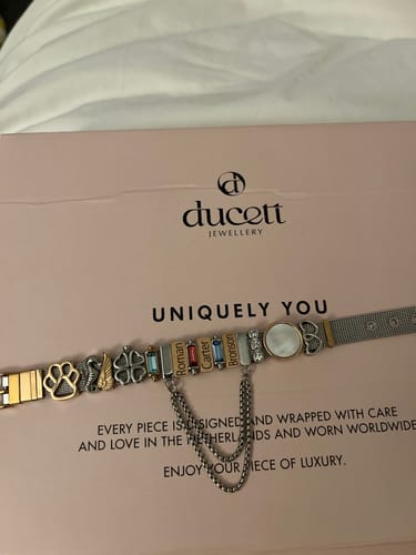 Customer photo review of Mesh charm ruby silver