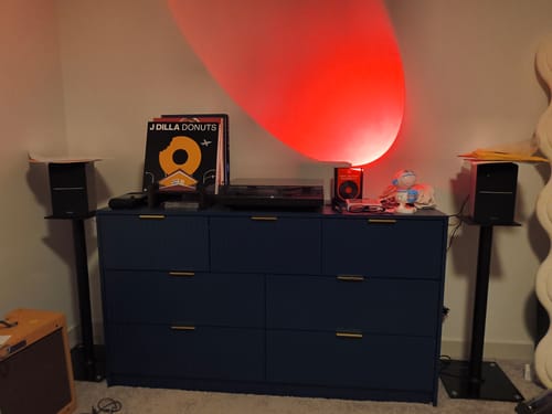 Customer photo review of R1280Ts Active Bookshelf Speakers