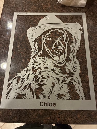 Customer photo review of Custom Pet Metal Portrait