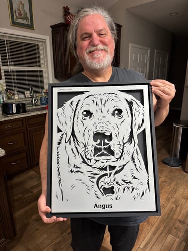 Customer photo review of Custom Pet Metal Portrait