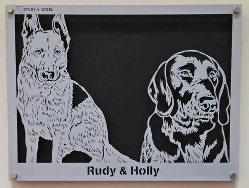 Customer photo review of Custom Pet Metal Portrait