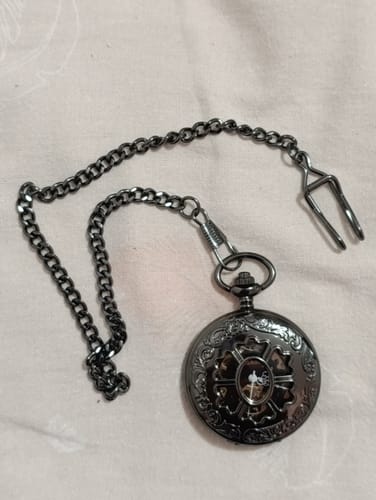 Customer photo review of Montre à Gousset Mécanique Trèfle Noir