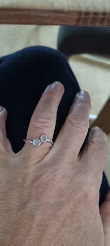 Kundenbewertung mit Foto zu Olivenorma Mondstein S925 verstellbarer offener Ring