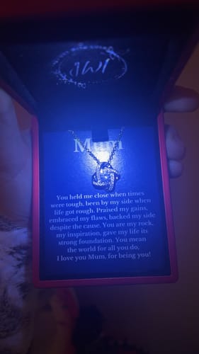Customer photo review of Mum Necklace/Gift - Sterling Silver Love Knot Necklace - Mum22