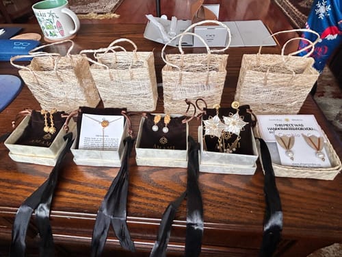 Customer photo review of Guita Capiz Pearl Flower Studs