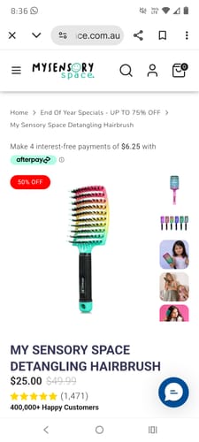 Customer photo review of My Sensory Space Detangling Hairbrush