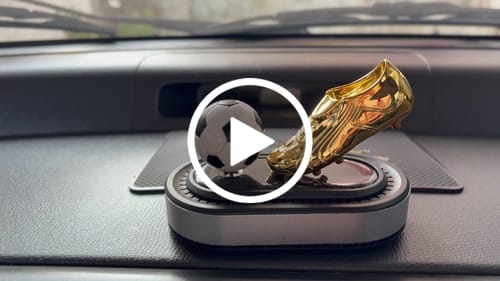 Customer video review of Solar Powered Soccer-Themed Car Air Freshener