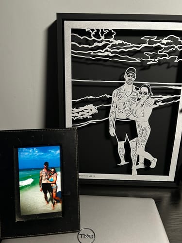 Customer photo review of Wedding Anniversary Metal Portrait