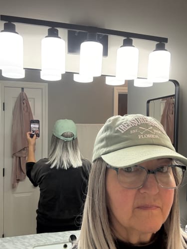 Customer photo review of Topless Beach White Sands Short (Hat Wig)