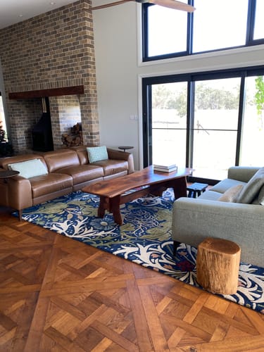 Customer photo review of Morris & Co Seaweed Ink Wool Designer Rug