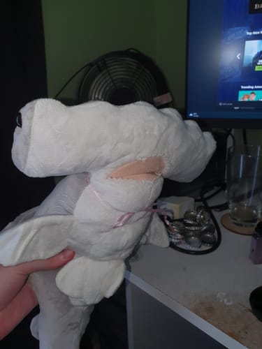Customer photo review of Realistic Hammerhead Shark Plush Toy – Soft and Eye-Catching Ocean Friend