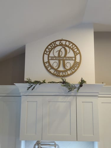 Customer photo review of Elaborate Name - Steel Sign