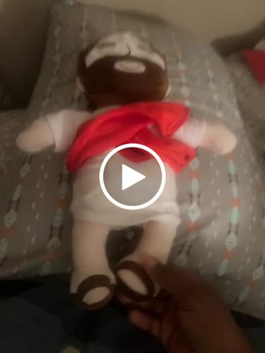 Customer video review of Christianartworkshop 2-Colored Jesus Plush Sleep Soother Doll: Glow, Breathing & Soothing Music