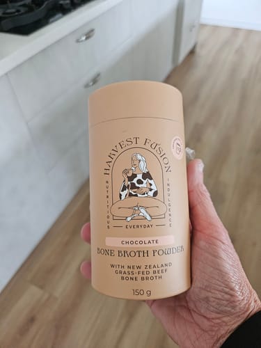 Customer photo review of Chocolate Bone Broth Powder