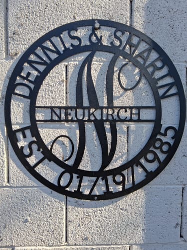 Customer photo review of Elaborate Name - Steel Sign